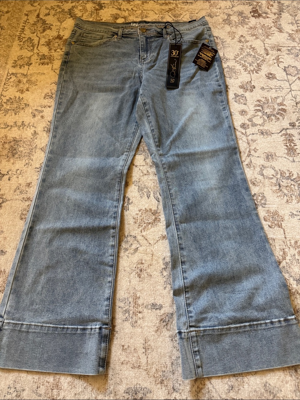 DG2 by Diane Gilman Light Blue Wide Leg Flare petite Jeans
